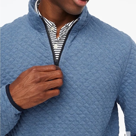 J crew heather surf Quilted half-zip - Picture 2 of 4